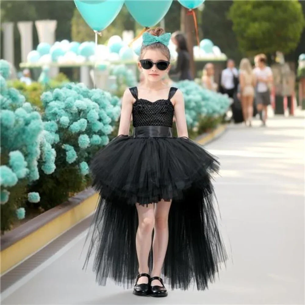 Black Tutu Dress for Girls Tulle‎ Dresses Halloween Fairy Dress for Kids Toddler